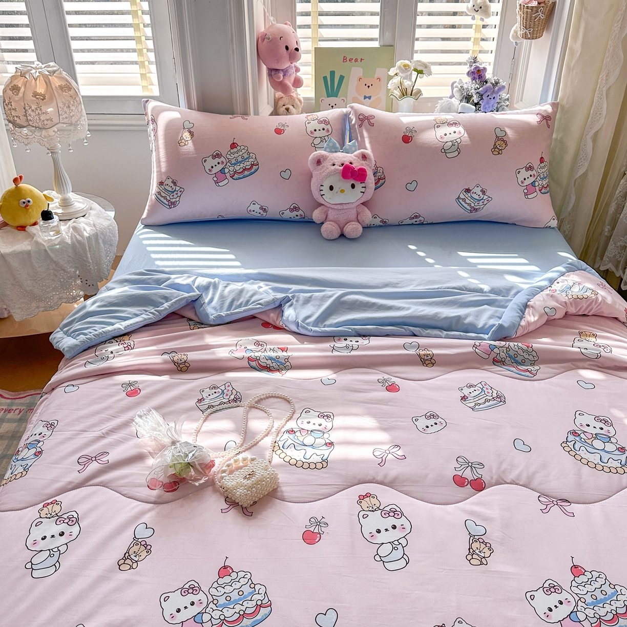 91家纺网 家纺一手货源 找家纺 优卡迪家纺馆 2026新款水洗云朵棉夏被四件套下载文件包含买家秀 蛋糕KT