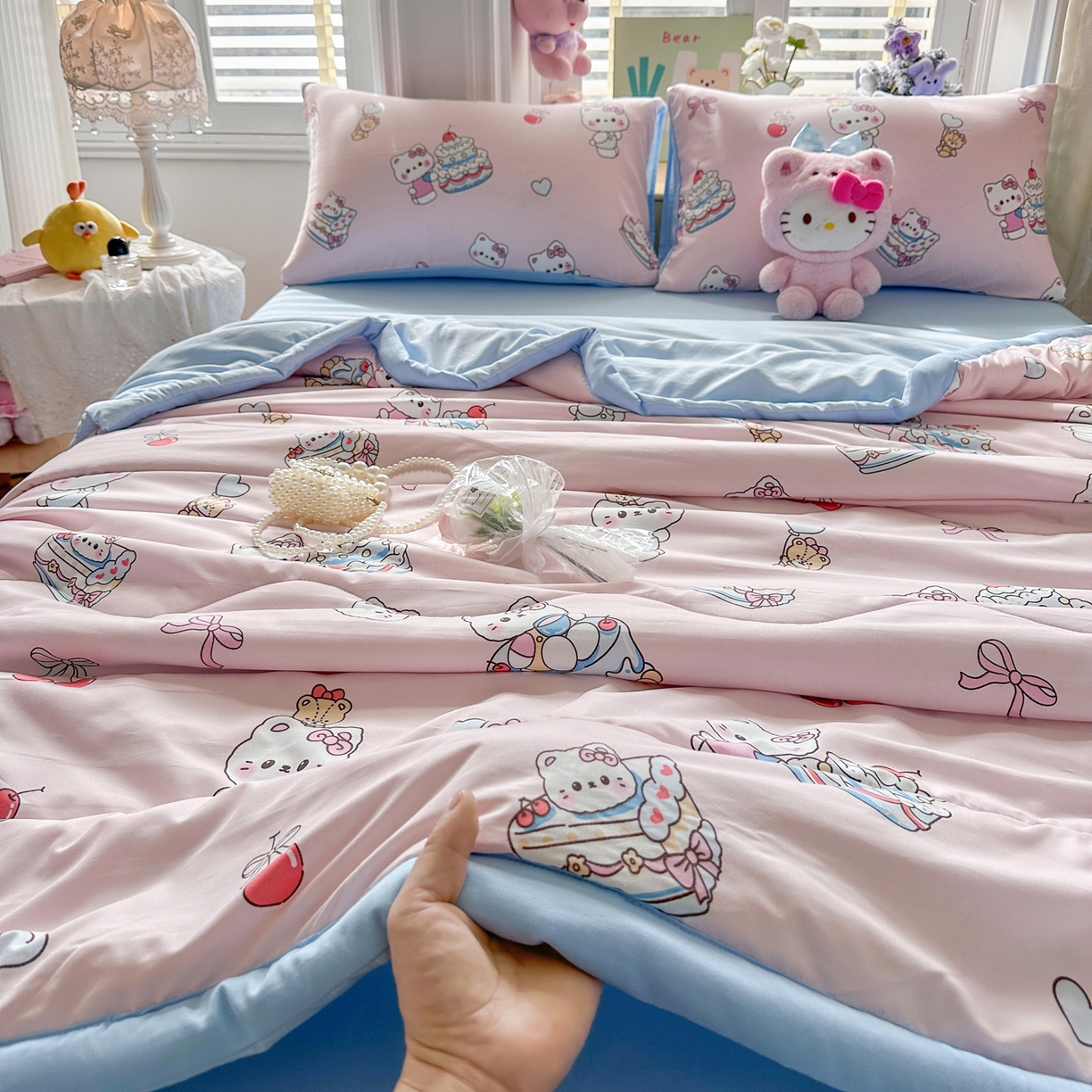 91家纺网 家纺一手货源 找家纺 优卡迪家纺馆 2026新款水洗云朵棉夏被四件套下载文件包含买家秀 蛋糕KT