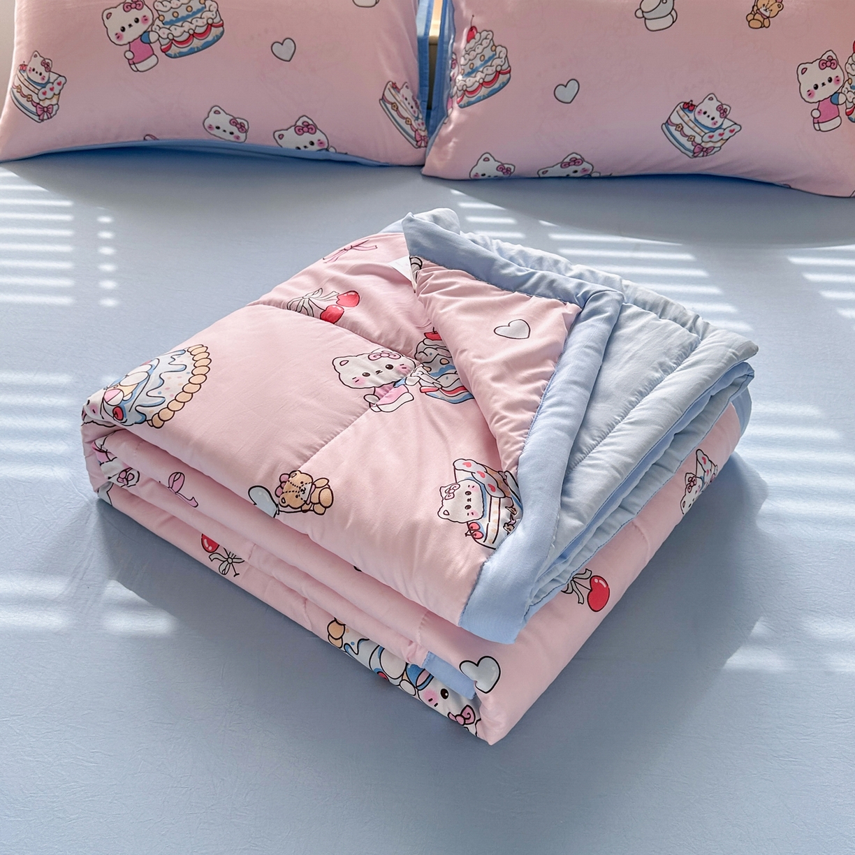 91家纺网 家纺一手货源 找家纺 优卡迪家纺馆 2026新款水洗云朵棉夏被四件套下载文件包含买家秀 蛋糕KT