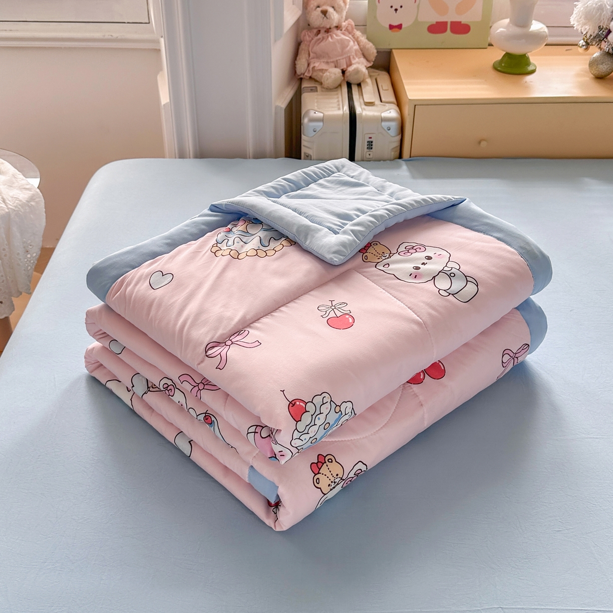 91家纺网 家纺一手货源 找家纺 优卡迪家纺馆 2026新款水洗云朵棉夏被四件套下载文件包含买家秀 蛋糕KT