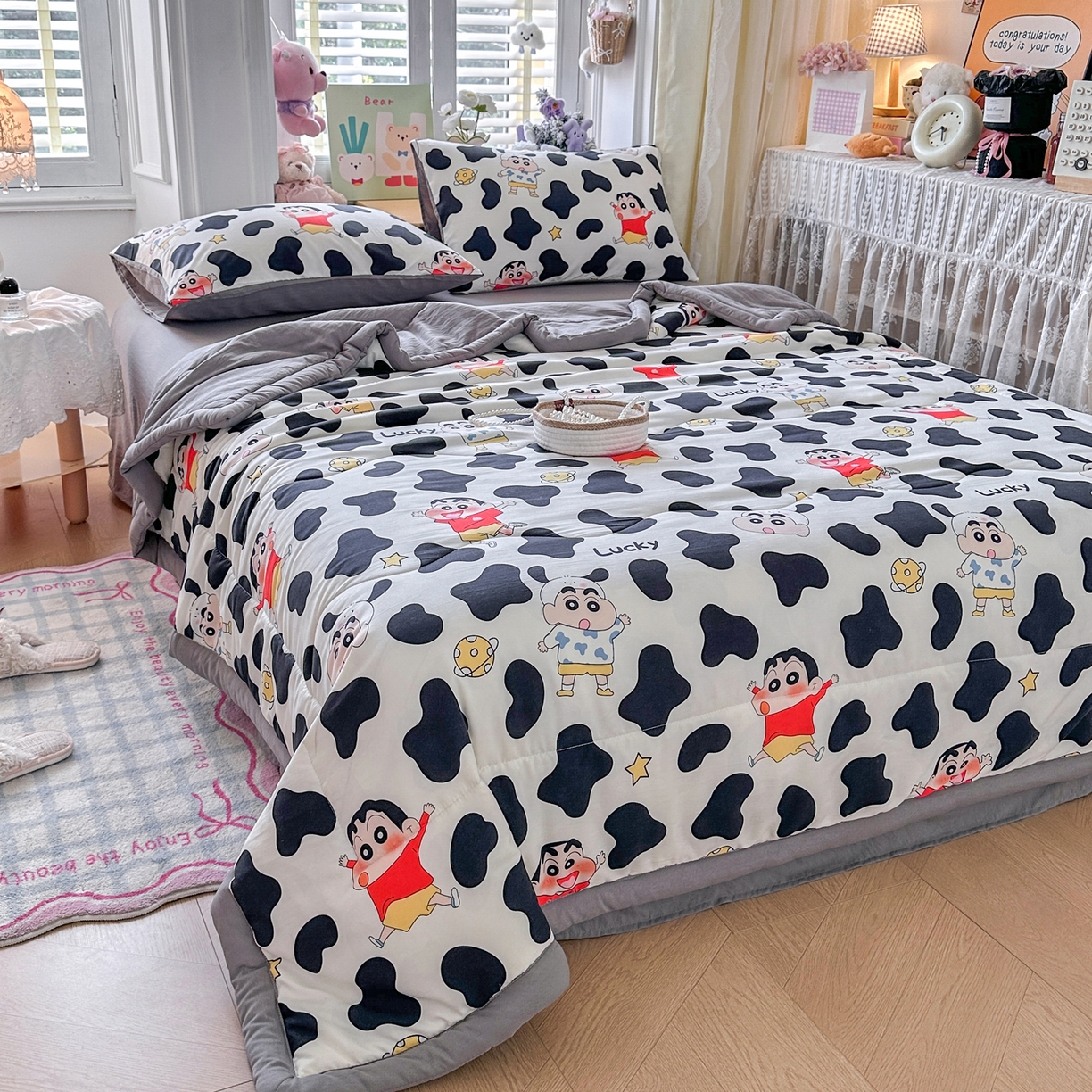 91家纺网 家纺一手货源 找家纺 优卡迪家纺馆 2026新款水洗云朵棉夏被四件套下载文件包含买家秀 动感涂鸭