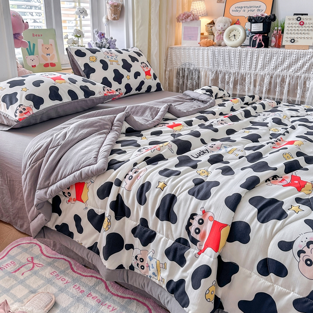 91家纺网 家纺一手货源 找家纺 优卡迪家纺馆 2026新款水洗云朵棉夏被四件套下载文件包含买家秀 动感涂鸭