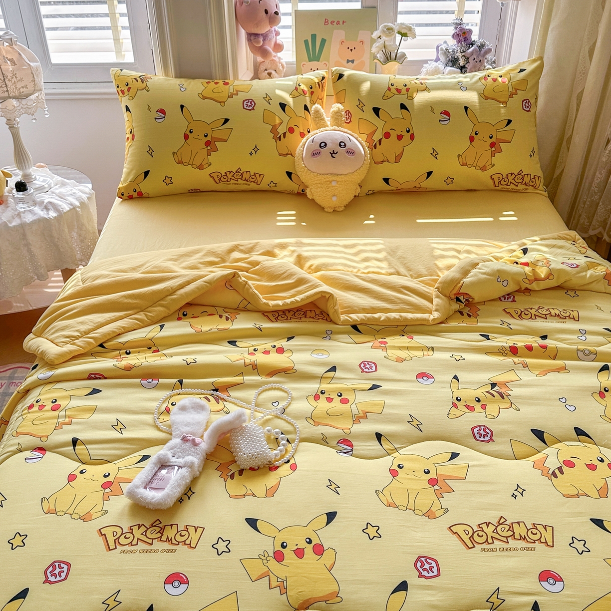 91家纺网 家纺一手货源 找家纺 优卡迪家纺馆 2026新款水洗云朵棉夏被四件套下载文件包含买家秀 闪电宝宝