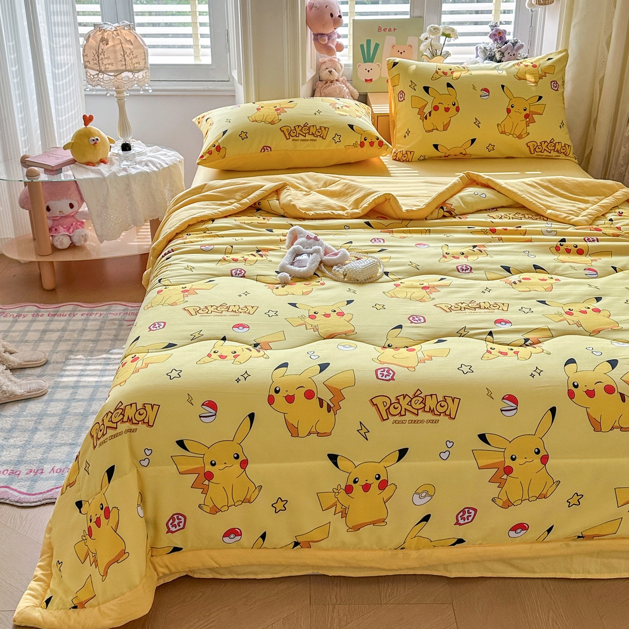 91家纺网 家纺一手货源 找家纺 优卡迪家纺馆 2026新款水洗云朵棉夏被四件套下载文件包含买家秀 闪电宝宝