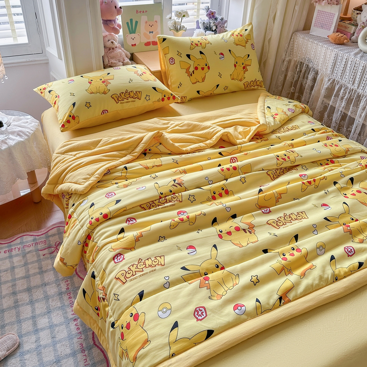 91家纺网 家纺一手货源 找家纺 优卡迪家纺馆 2026新款水洗云朵棉夏被四件套下载文件包含买家秀 闪电宝宝