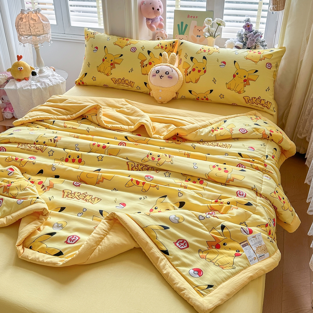 91家纺网 家纺一手货源 找家纺 优卡迪家纺馆 2026新款水洗云朵棉夏被四件套下载文件包含买家秀 闪电宝宝