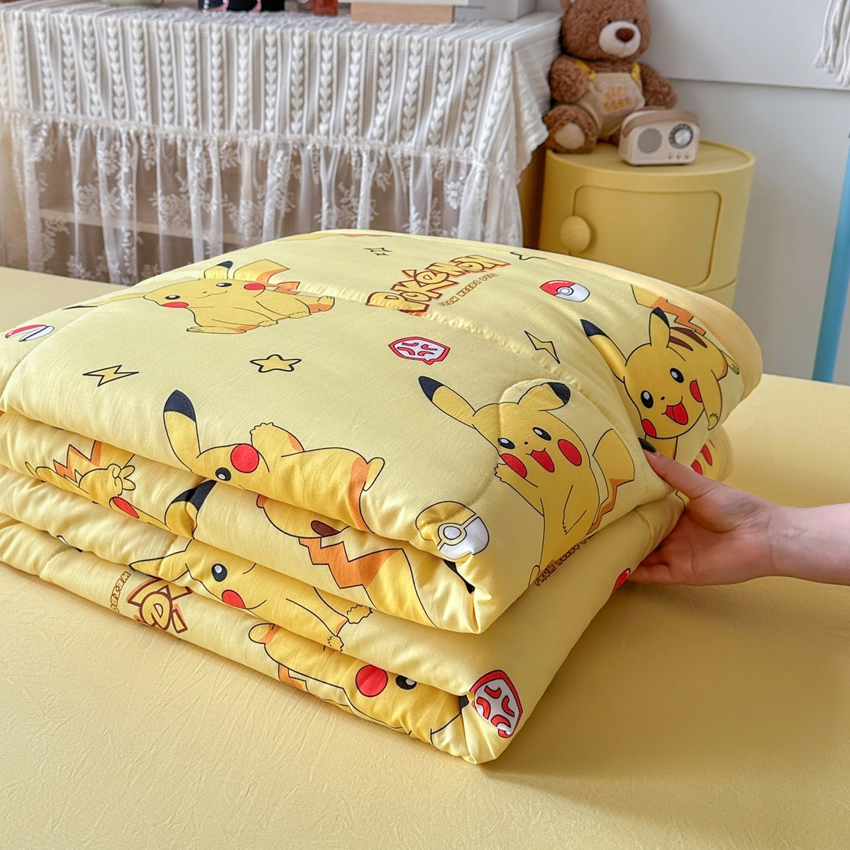 91家纺网 家纺一手货源 找家纺 优卡迪家纺馆 2026新款水洗云朵棉夏被四件套下载文件包含买家秀 闪电宝宝