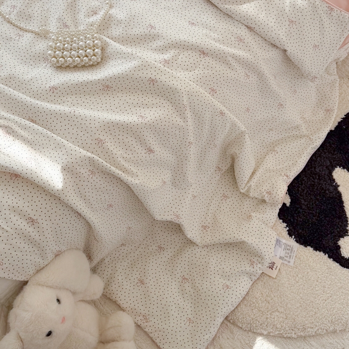 91家纺网 家纺一手货源 找家纺 大彩家居 2026新款全棉双层纱凉感夏被 法式蝴蝶结