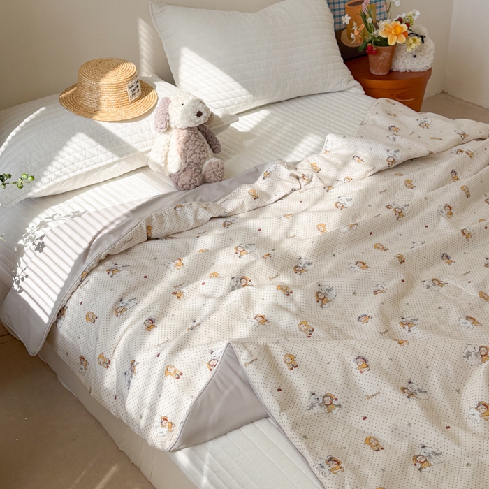 91家纺网 家纺一手货源 找家纺 大彩家居 2026新款全棉双层纱凉感夏被 极地童话