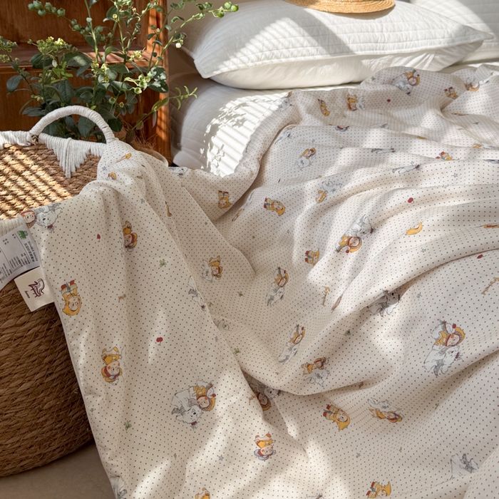 91家纺网 家纺一手货源 找家纺 大彩家居 2026新款全棉双层纱凉感夏被 极地童话