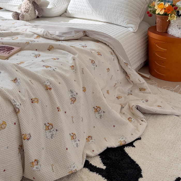 91家纺网 家纺一手货源 找家纺 大彩家居 2026新款全棉双层纱凉感夏被 极地童话