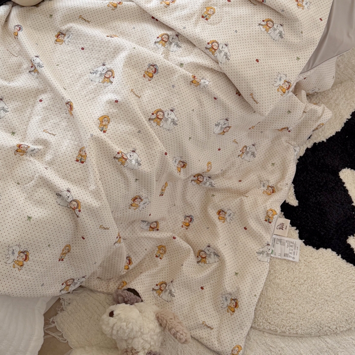 91家纺网 家纺一手货源 找家纺 大彩家居 2026新款全棉双层纱凉感夏被 极地童话