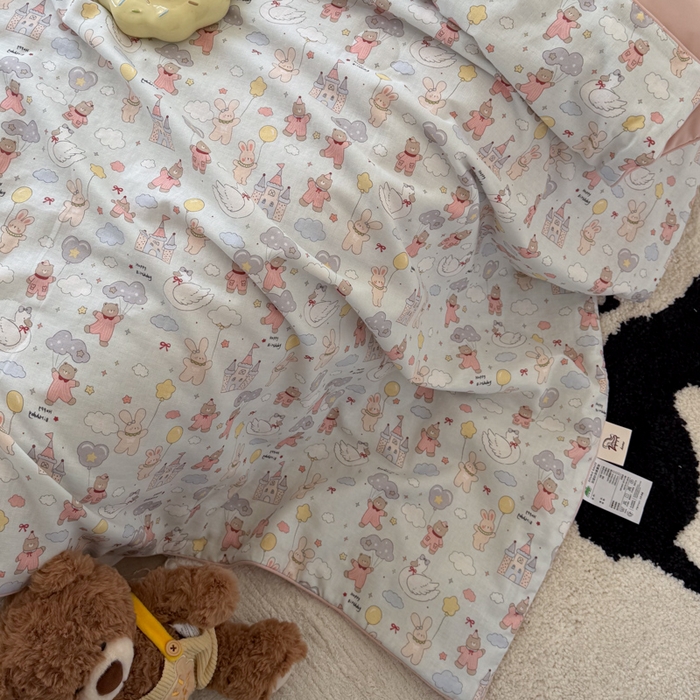 91家纺网 家纺一手货源 找家纺 大彩家居 2026新款全棉双层纱凉感夏被 梦幻城堡