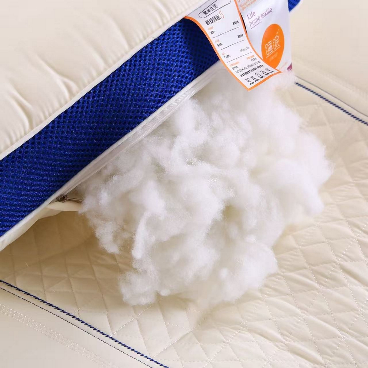 91家纺网 家纺一手货源 找家纺 云熙枕业 2026新款8小时深睡眠spa护颈枕枕头枕芯 白色低枕
