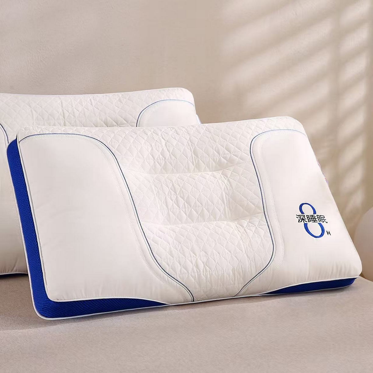 91家纺网 家纺一手货源 找家纺 云熙枕业 2026新款8小时深睡眠spa护颈枕枕头枕芯 白色中枕