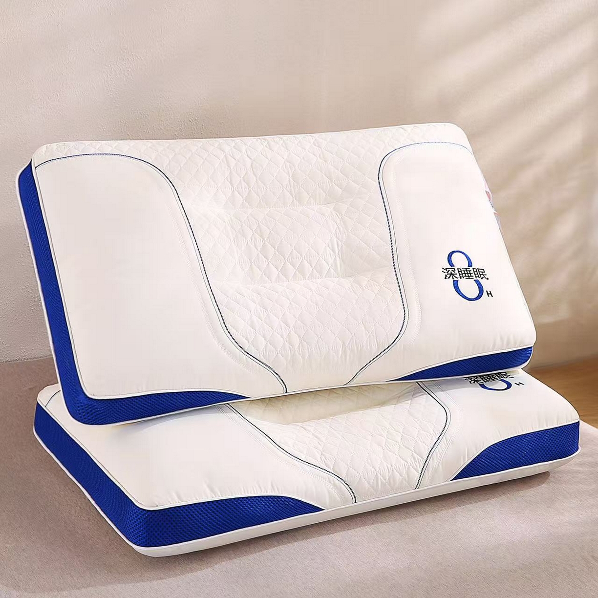 云熙枕业 2026新款8小时深睡眠spa护颈枕枕头枕芯 白色高枕