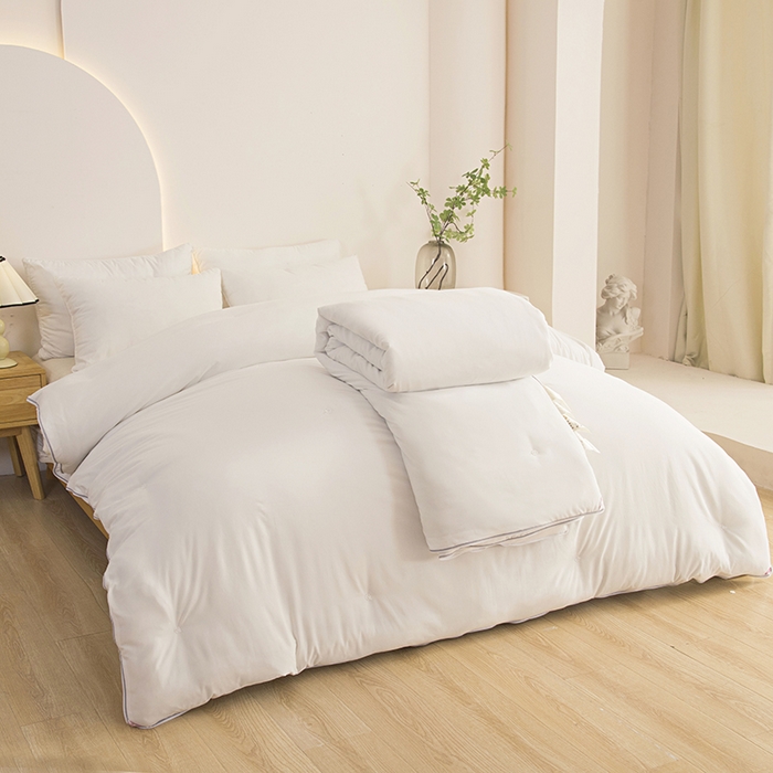 91家纺网 家纺一手货源 找家纺 禹祥家纺 2026新款拉链款二合一子母被蚕蛹蛋白春秋被冬被加厚被子被芯 白色