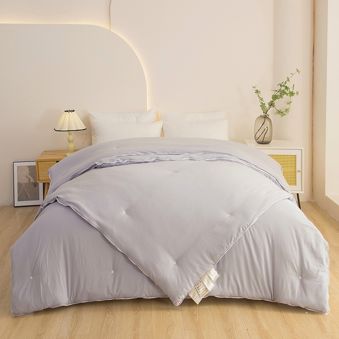 91家纺网 家纺一手货源 找家纺 禹祥家纺 2026新款拉链款二合一子母被蚕蛹蛋白春秋被冬被加厚被子被芯 灰色