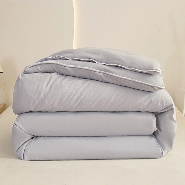 91家纺网 家纺一手货源 找家纺 禹祥家纺 2026新款拉链款二合一子母被蚕蛹蛋白春秋被冬被加厚被子被芯 灰色