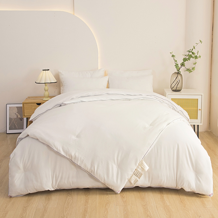 91家纺网 家纺一手货源 找家纺 禹祥家纺 2026新款拉链款二合一子母被蚕蛹蛋白春秋被冬被加厚被子被芯 白色