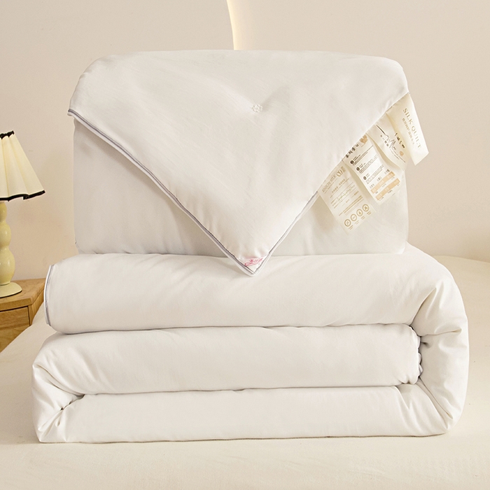 禹祥家纺 2026新款拉链款二合一子母被蚕蛹蛋白春秋被冬被加厚被子被芯 白色