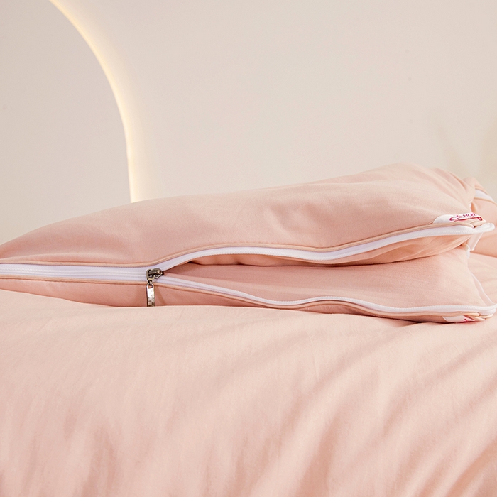 91家纺网 家纺一手货源 找家纺 禹祥家纺 2026新款拉链款二合一子母被蚕蛹蛋白春秋被冬被加厚被子被芯 粉色