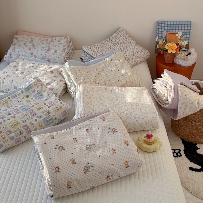 91家纺网 家纺一手货源 找家纺 大彩家居 2026新款全棉双层纱凉感夏被 组合