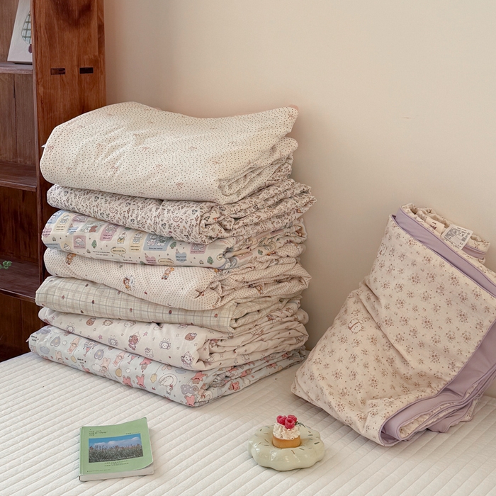 91家纺网 家纺一手货源 找家纺 大彩家居 2026新款全棉双层纱凉感夏被 组合