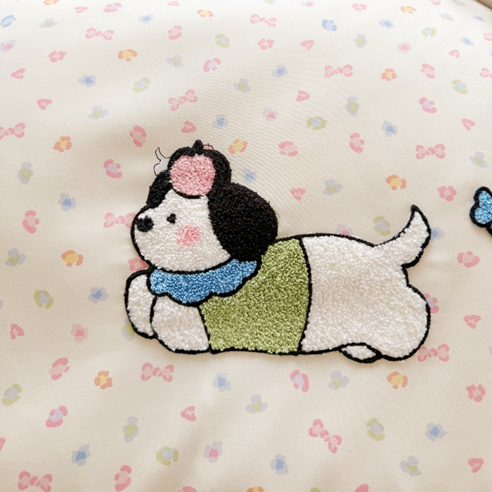 91家纺网 家纺一手货源 找家纺 恋佳居 2026新款毛巾绣古法棉单品被套被套单件 软萌时光