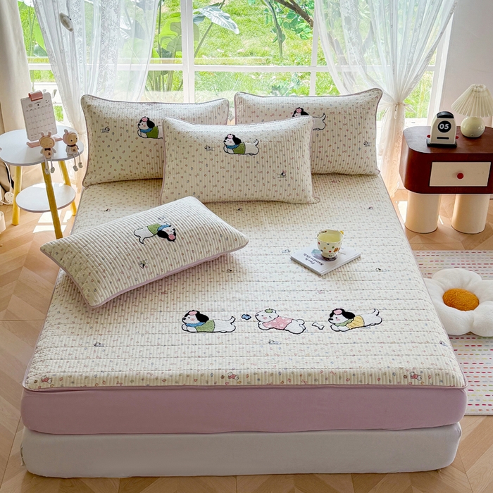 91家纺网 家纺一手货源 找家纺 恋佳居 2026新款毛巾绣古法棉单品被套被套单件 软萌时光