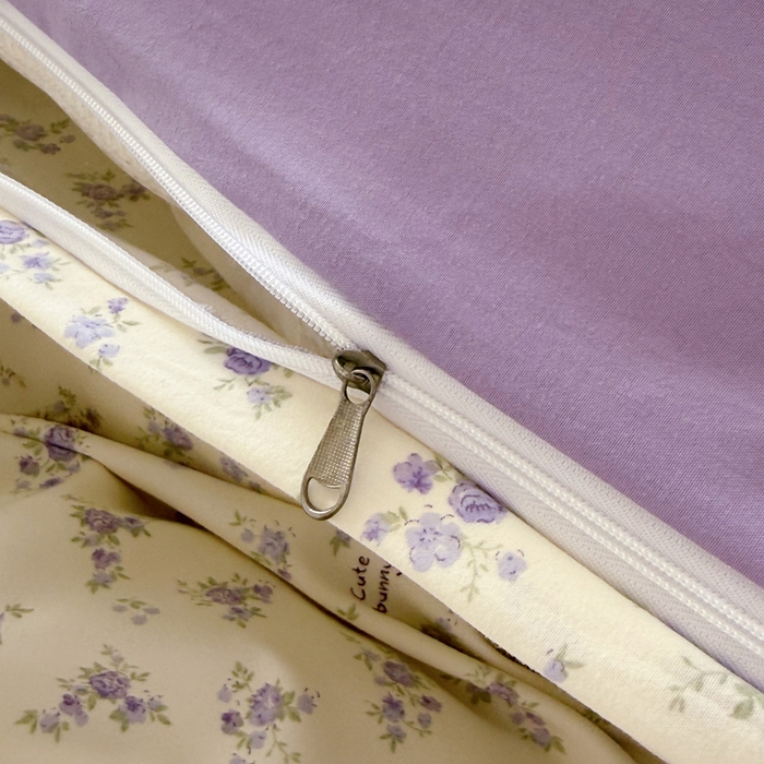 91家纺网 家纺一手货源 找家纺 恋佳居 2026新款毛巾绣古法棉单品被套被套单件 迷雾紫兔