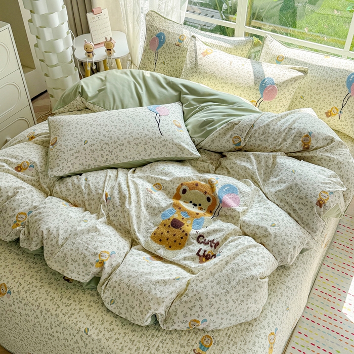 91家纺网 家纺一手货源 找家纺 恋佳居 2026新款毛巾绣古法棉单品被套被套单件 花狮轻梦