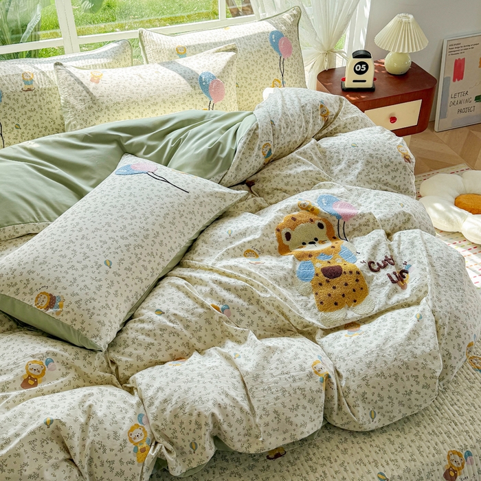 91家纺网 家纺一手货源 找家纺 恋佳居 2026新款毛巾绣古法棉单品被套被套单件 花狮轻梦