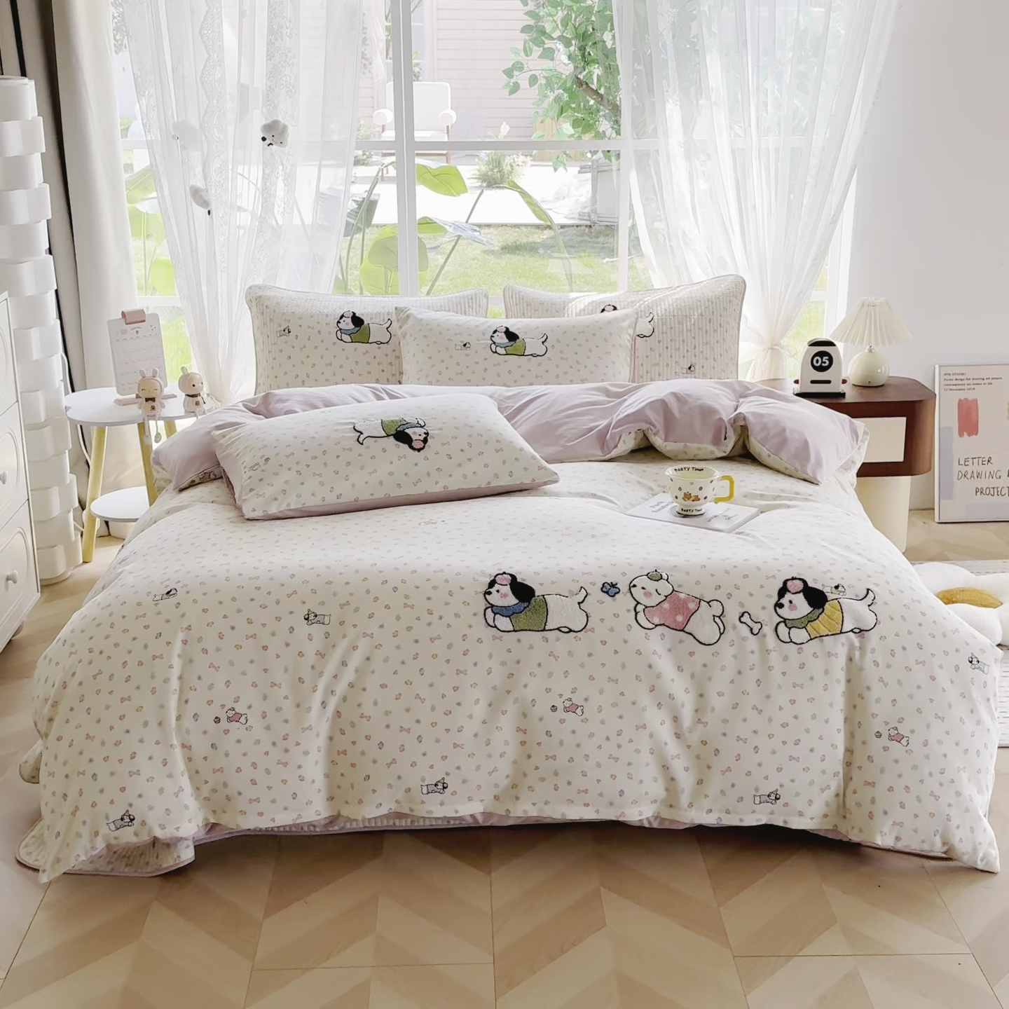 91家纺网 家纺一手货源 找家纺 恋佳居 2026新款毛巾绣古法棉单品被套被套单件 软萌时光