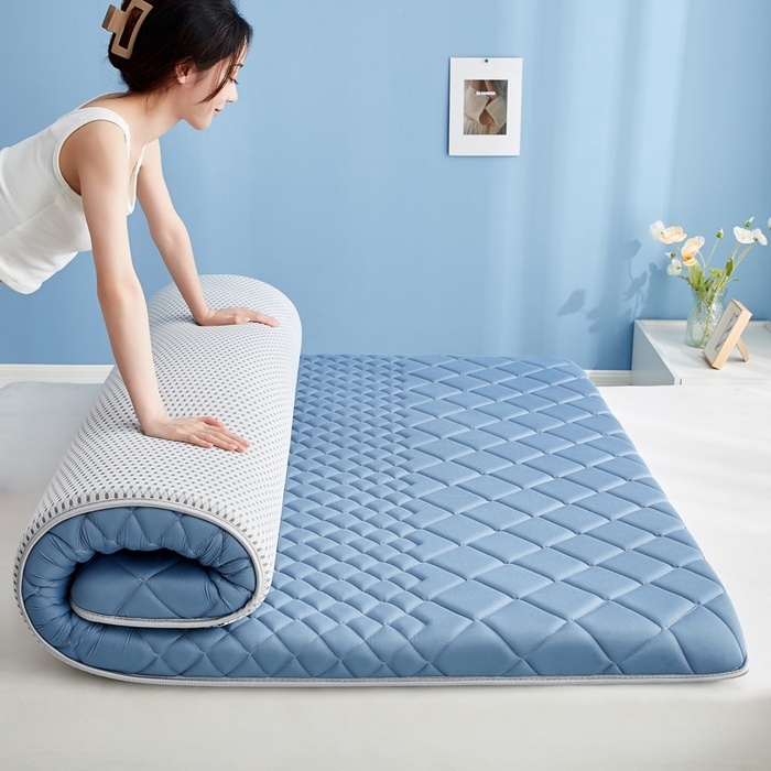 91家纺网 家纺一手货源 找家纺 优莱床垫 2026新款针织棉记忆海绵单边款床垫 艾玛格记忆棉单边蓝色