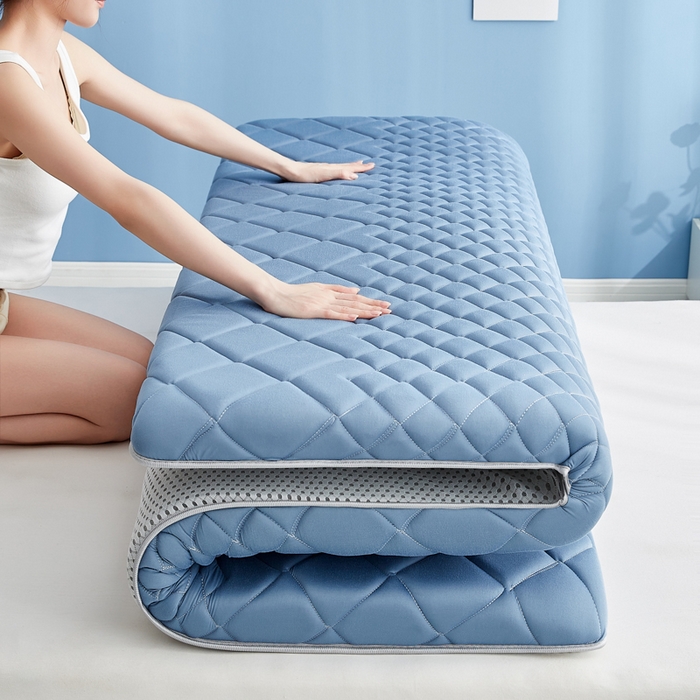 91家纺网 家纺一手货源 找家纺 优莱床垫 2026新款针织棉记忆海绵单边款床垫 艾玛格记忆棉单边蓝色