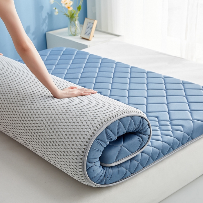 91家纺网 家纺一手货源 找家纺 优莱床垫 2026新款针织棉记忆海绵单边款床垫 艾玛格记忆棉单边蓝色