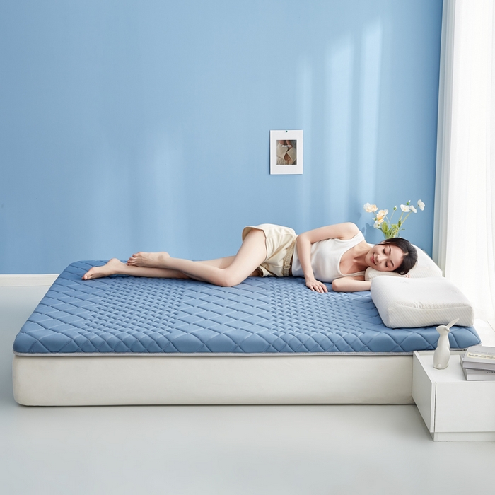 91家纺网 家纺一手货源 找家纺 优莱床垫 2026新款针织棉记忆海绵单边款床垫 艾玛格记忆棉单边蓝色