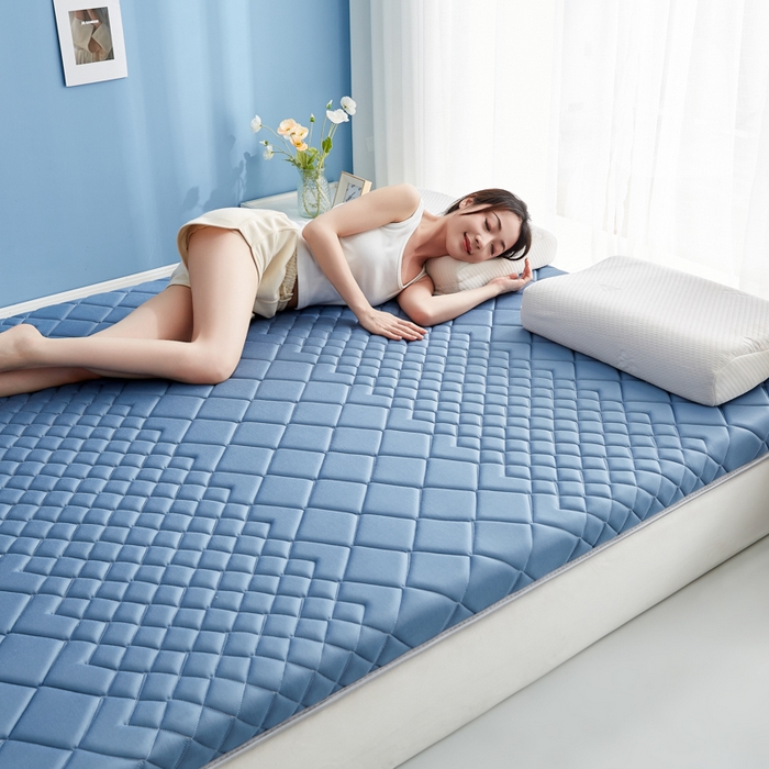 91家纺网 家纺一手货源 找家纺 优莱床垫 2026新款针织棉记忆海绵单边款床垫 艾玛格记忆棉单边蓝色