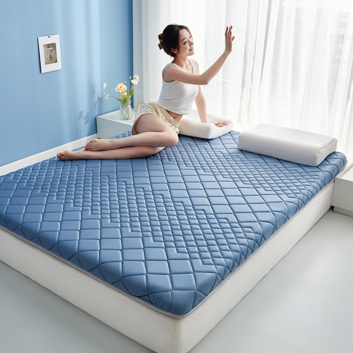 91家纺网 家纺一手货源 找家纺 优莱床垫 2026新款针织棉记忆海绵单边款床垫 艾玛格记忆棉单边蓝色