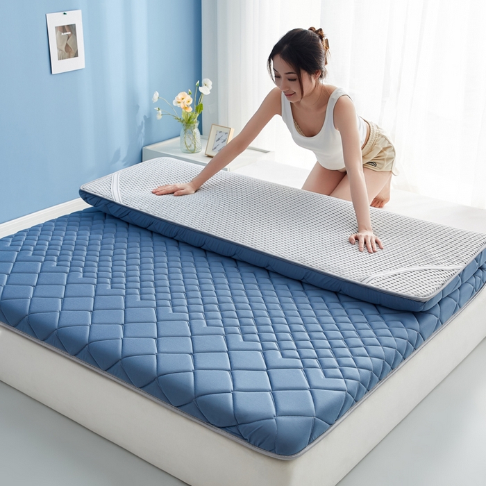 91家纺网 家纺一手货源 找家纺 优莱床垫 2026新款针织棉记忆海绵单边款床垫 艾玛格记忆棉单边蓝色