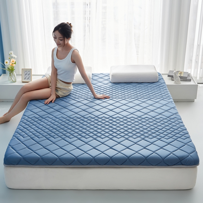 91家纺网 家纺一手货源 找家纺 优莱床垫 2026新款针织棉记忆海绵单边款床垫 艾玛格记忆棉单边蓝色