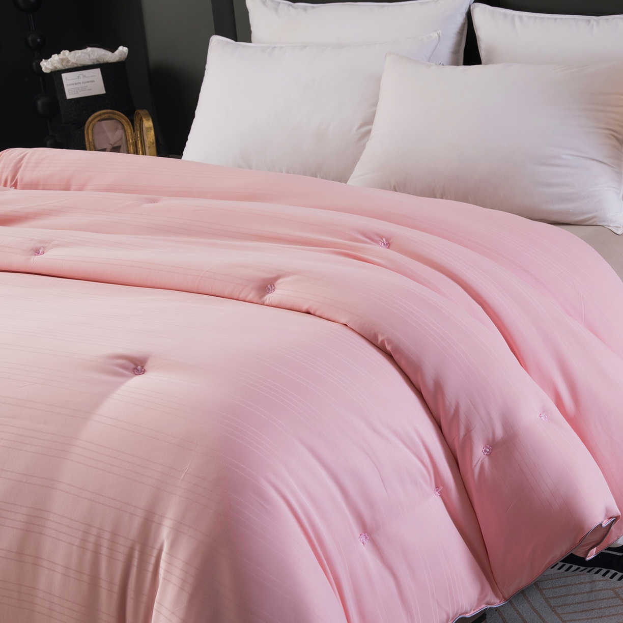 91家纺网 家纺一手货源 找家纺 禹祥家纺 2026新款爆款手工蚕丝被直播春秋被宿舍冬被子母被被子被芯拉链款 粉色