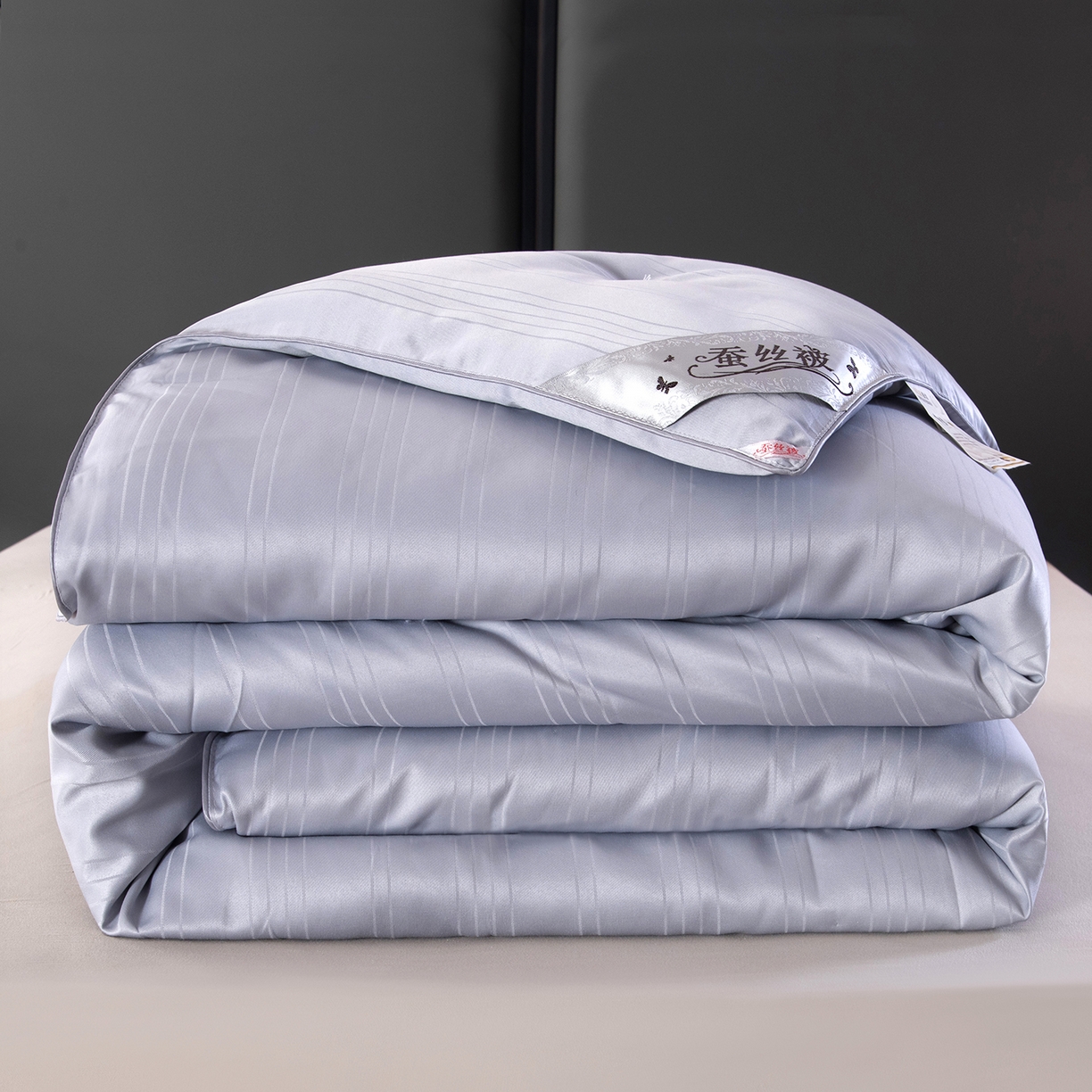 禹祥家纺 2026新款爆款手工蚕丝被直播春秋被宿舍冬被子母被被子被芯拉链款 灰色