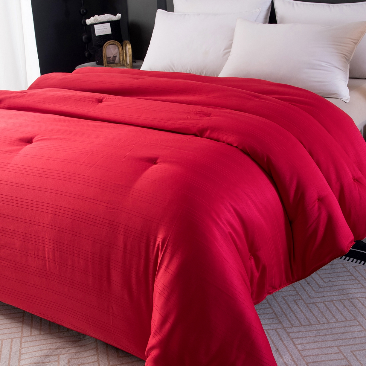 91家纺网 家纺一手货源 找家纺 禹祥家纺 2026新款爆款手工蚕丝被直播春秋被宿舍冬被子母被被子被芯拉链款 红色