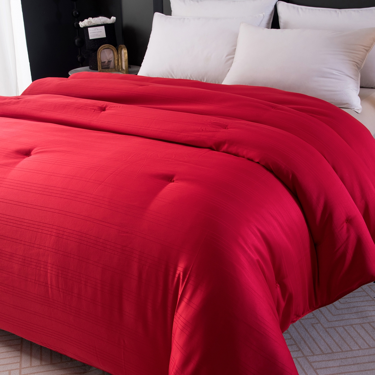 91家纺网 家纺一手货源 找家纺 禹祥家纺 2026新款爆款手工蚕丝被直播春秋被宿舍冬被子母被被子被芯拉链款 红色