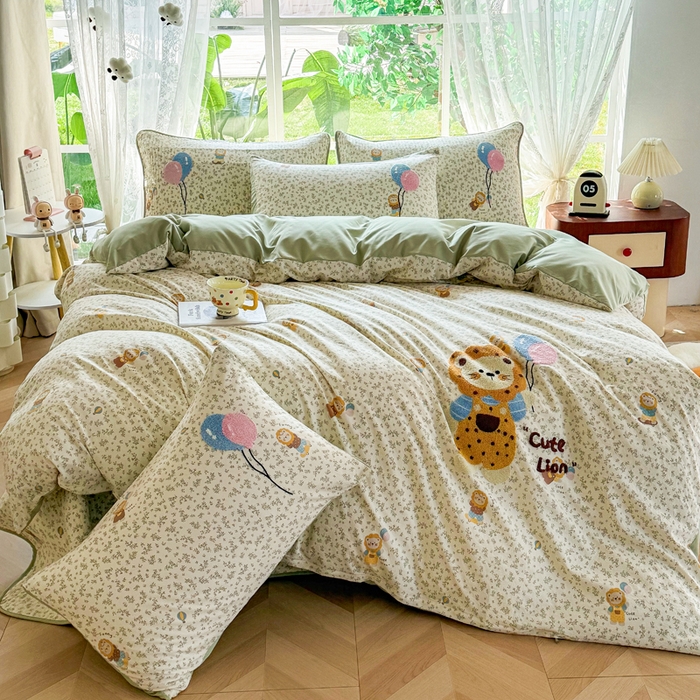 91家纺网 家纺一手货源 找家纺 恋佳居 2026新款毛巾绣古法棉单品床盖床盖单件 花狮轻梦