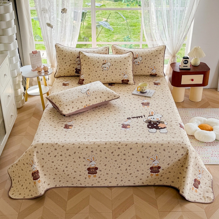 91家纺网 家纺一手货源 找家纺 恋佳居 2026新款毛巾绣古法棉单品床盖床盖单件 花兔小叙