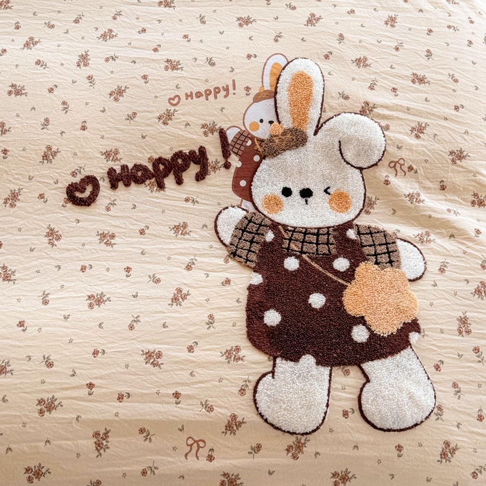 91家纺网 家纺一手货源 找家纺 恋佳居 2026新款毛巾绣古法棉单品床盖床盖单件 花兔小叙