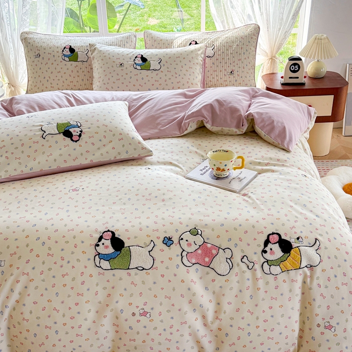 91家纺网 家纺一手货源 找家纺 恋佳居 2026新款毛巾绣古法棉单品床盖床盖单件 软萌时光